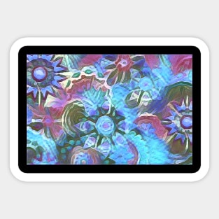 Blue floral pattern Sticker